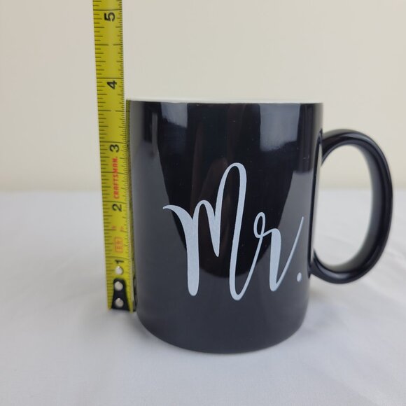 Mr &Mrs mug set Wedding Marriage Gift coffee Cup Black White Bridal His Hers 90s - Picture 15 of 16